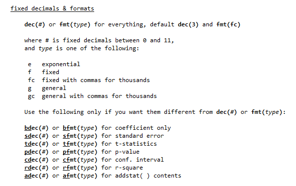 other decimal options that can be used